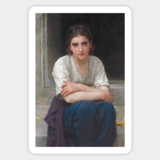 Reverie Sur le Seuil by William-Adolphe Bouguereau Sticker